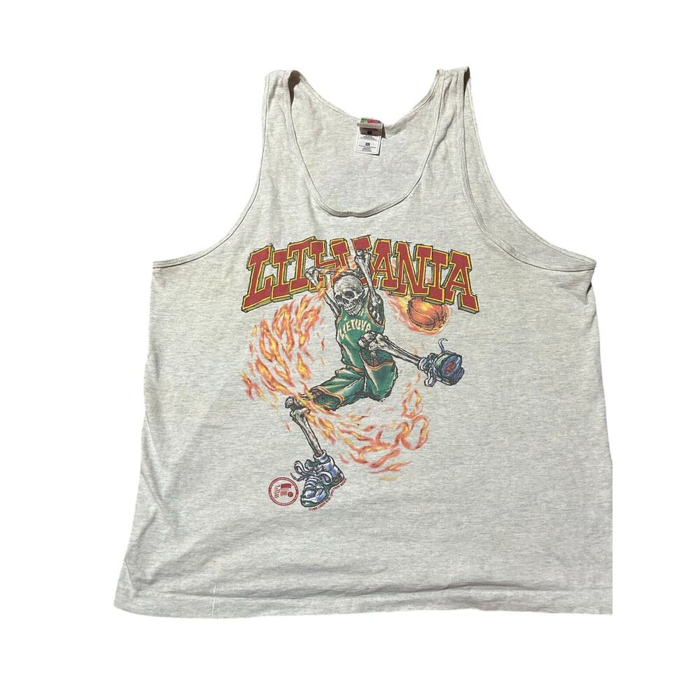Vintage GD/Jerry funded 1996 Lithuanian men’s basketball skeleton tank top